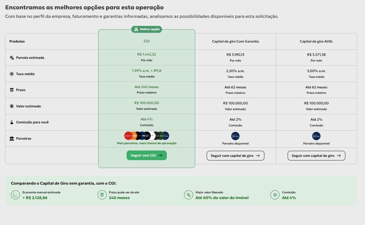3 · Comparador com melhor opção